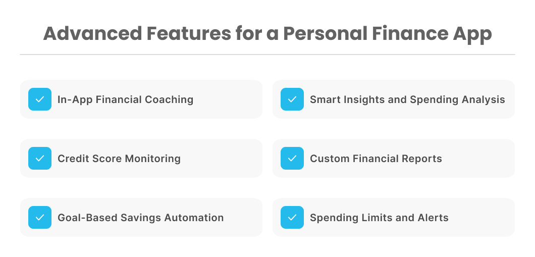 Personal finance app advance features